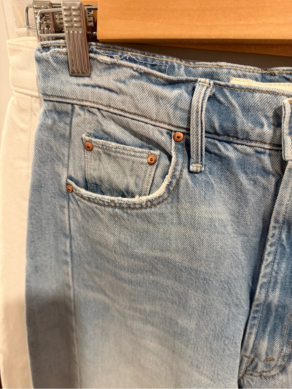 MOTHER Full Pipe Flood High Rise Barrel Jeans in Light Blue - Picture 5 of 8